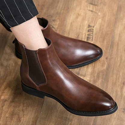 Classic Brown Leather Ankle Boots for Men
