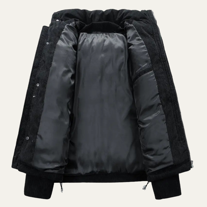 Warm Mens Suede Padded Winter Parka Jacket