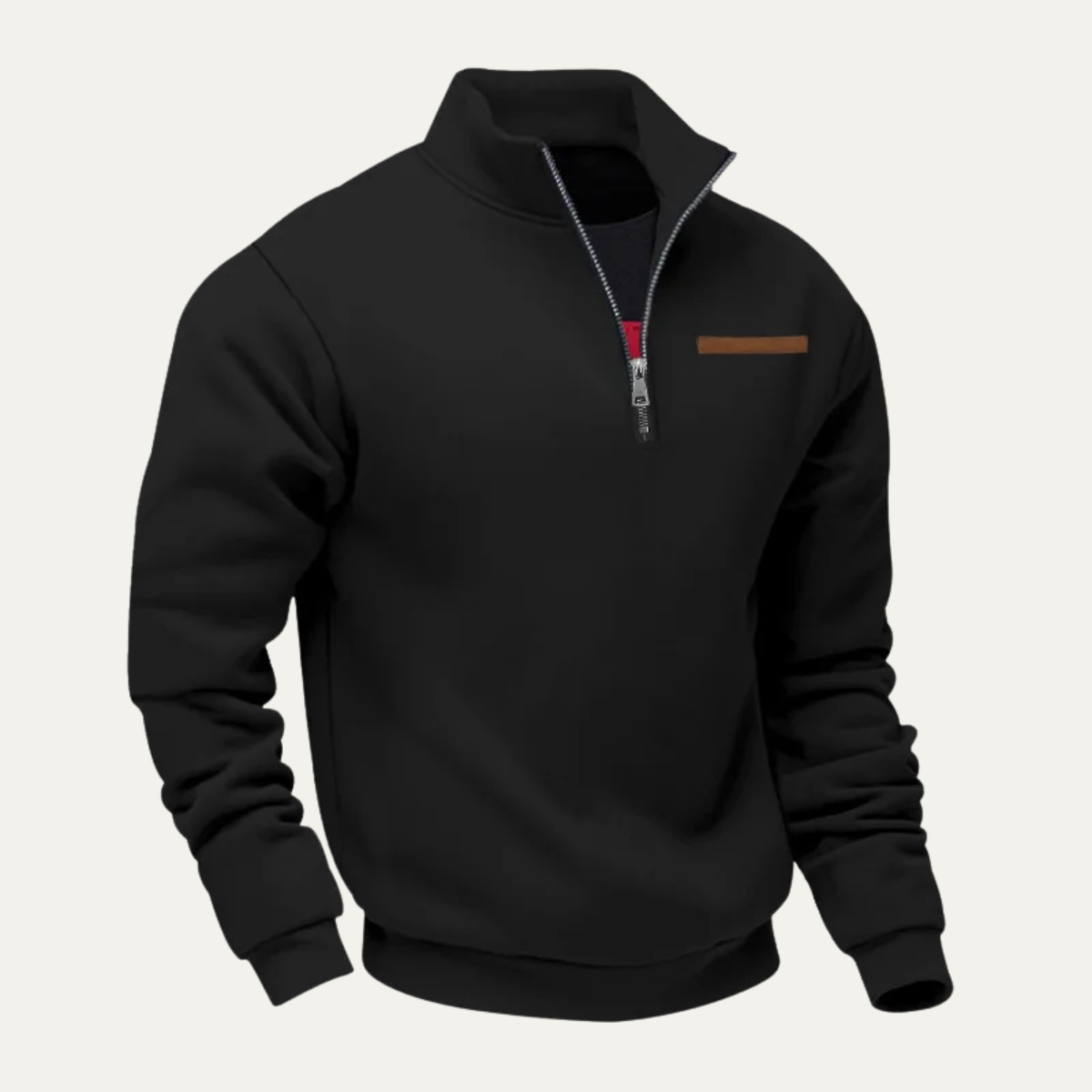 Cozy Men's Relaxed Fit Half Zip Crew Neck Sweater