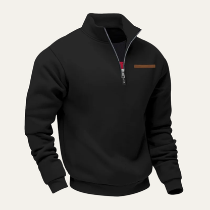 Cozy Men's Relaxed Fit Half Zip Crew Neck Sweater