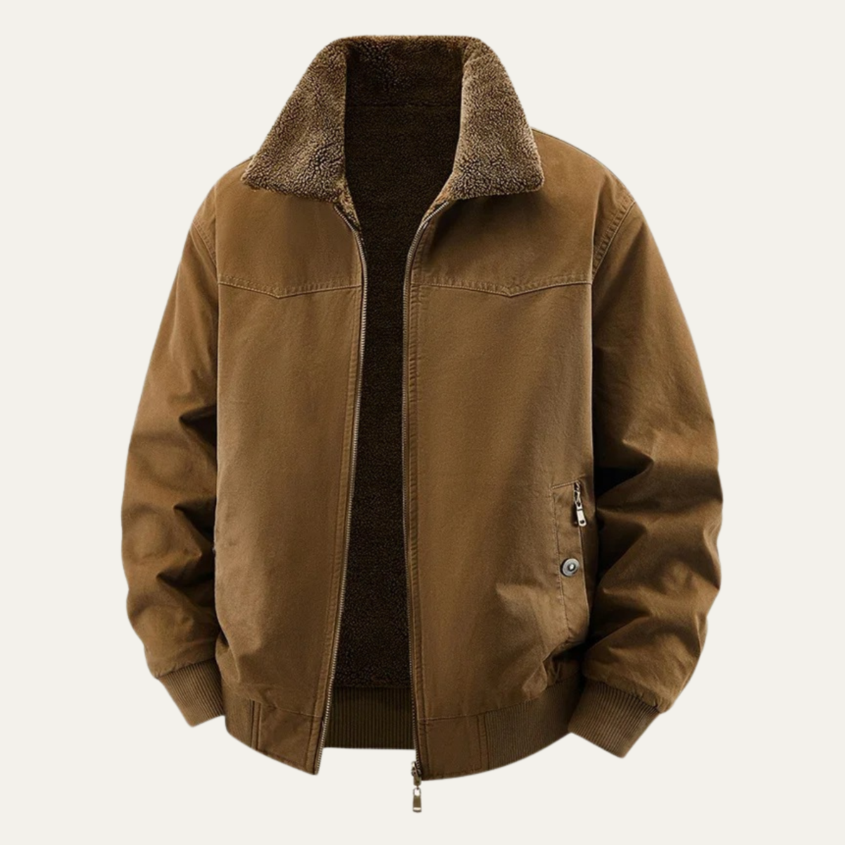 Warm Reversible Mens Fleece Bomber Jacket