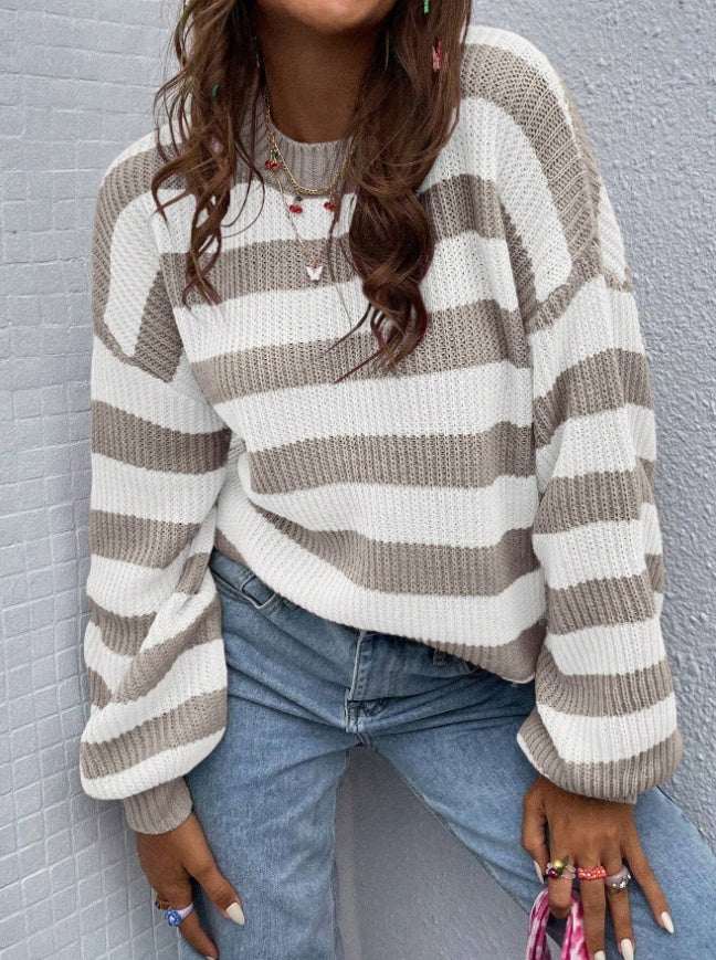 Comfortable Oversized Women's Sweater Ribbed Knit