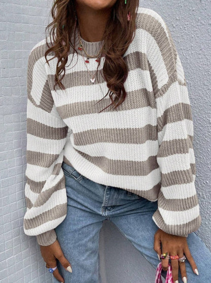 Comfortable Oversized Women's Sweater Ribbed Knit