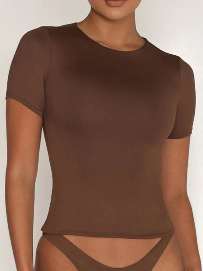 Classic Crew Neck Swimsuit Top