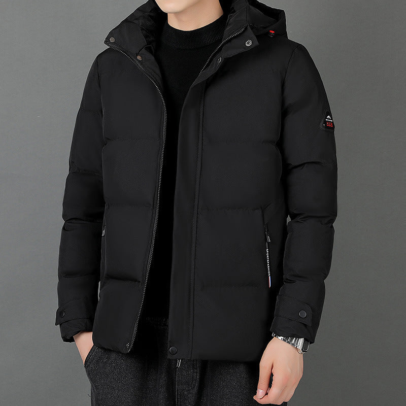 Comfortable Men's Padded Hoodie Coat - Casual Cotton Jacket