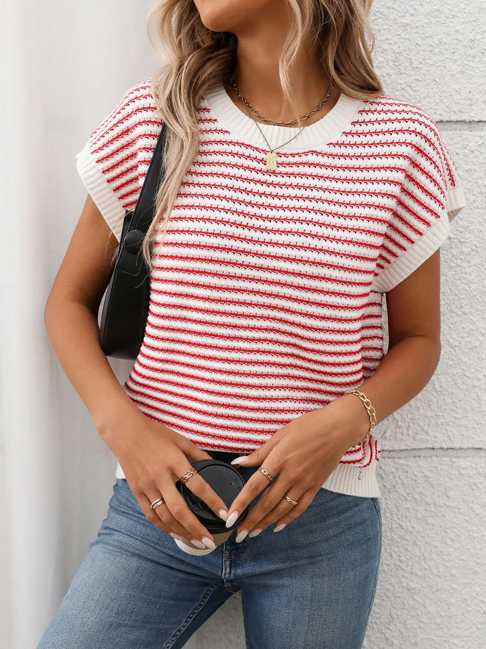 Colorful Crew Neck Casual Summer Tee