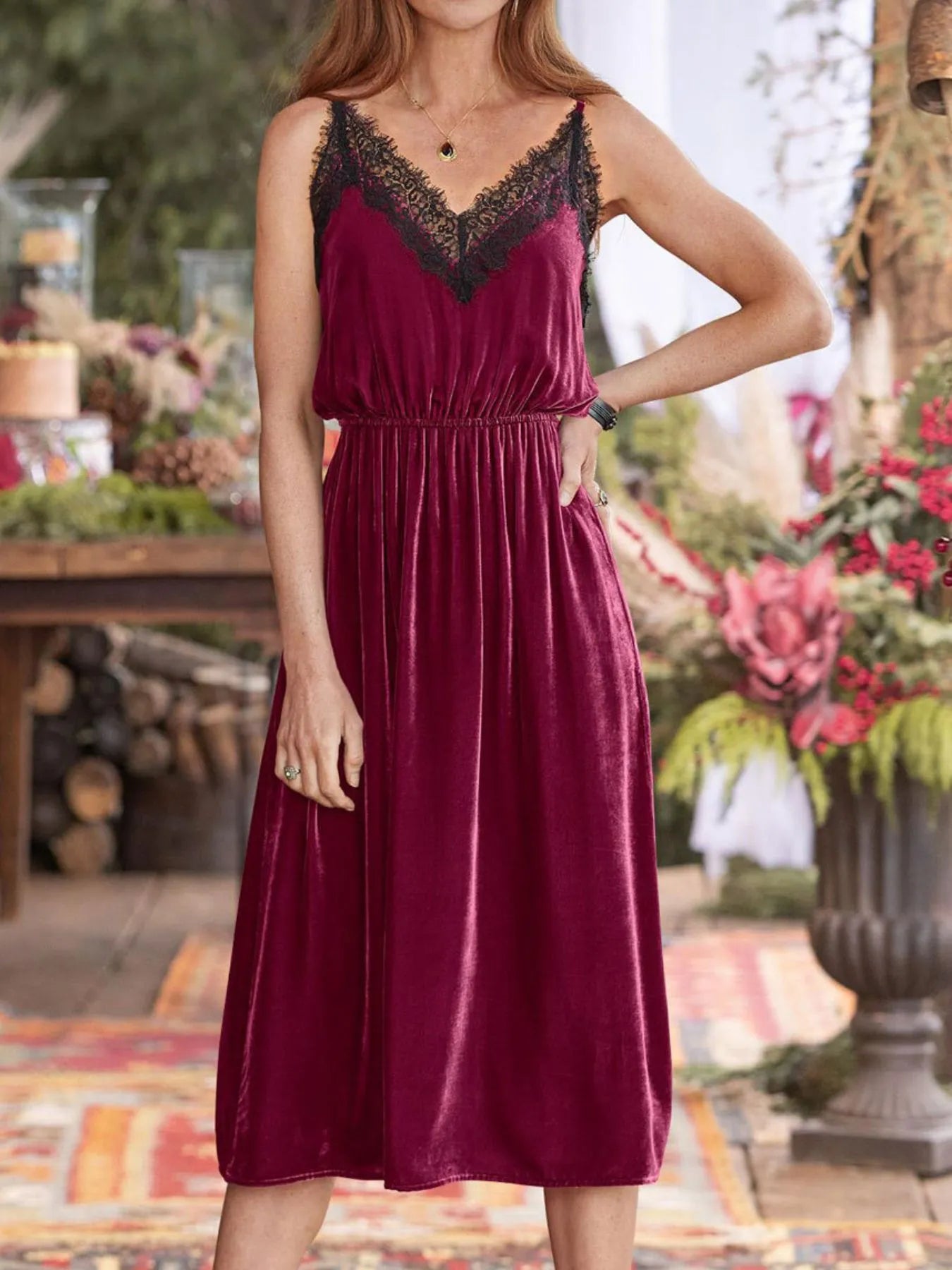 Soft Camisole Lace Trim Night Dress