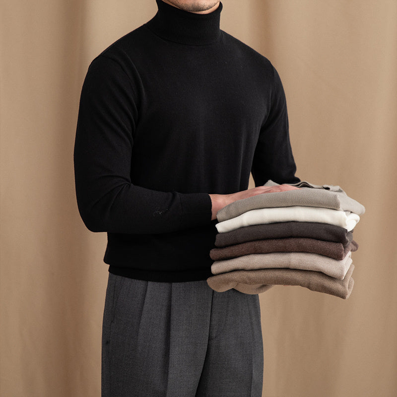 Classic Fit Mens Wool Turtleneck Sweater
