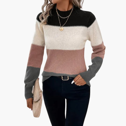 Ladies' Sweatshirt with Multi Color Block Pattern