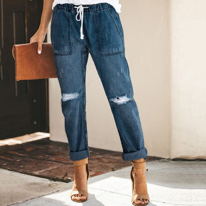 Comfortable Women's Ripped Jogger Jeans
