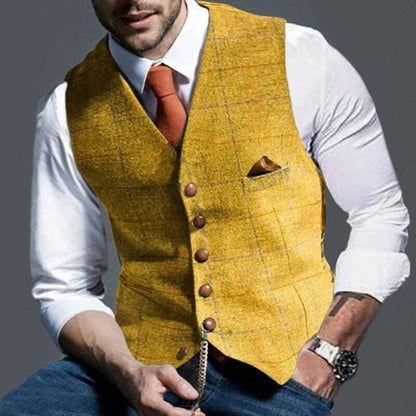 Slim Fit Men's Vest with Button Front