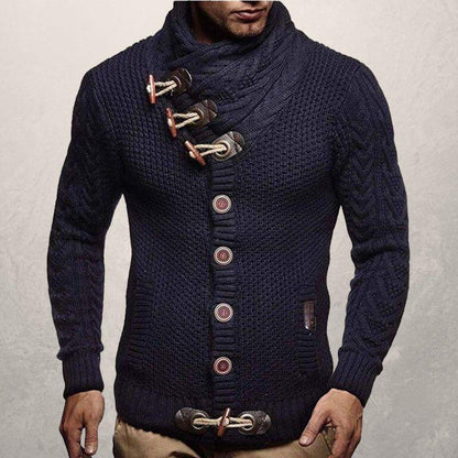 Men's Crew Neck Cable Sweater with Pockets