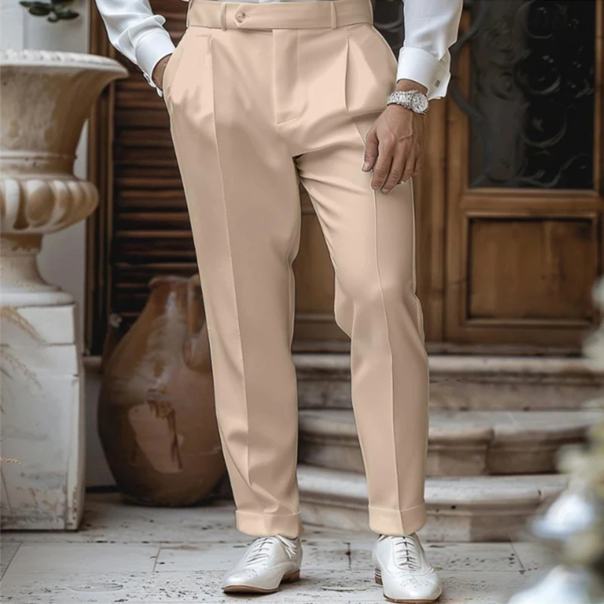 Classic Men's Flat Front Dress Pants