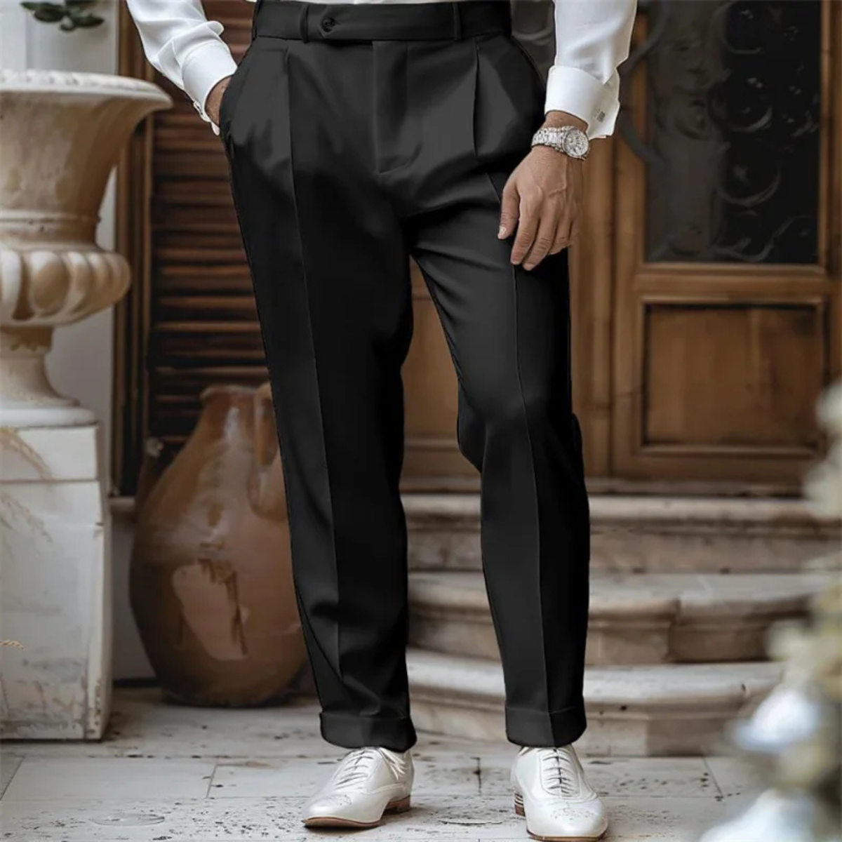 Classic Men's Flat Front Dress Pants