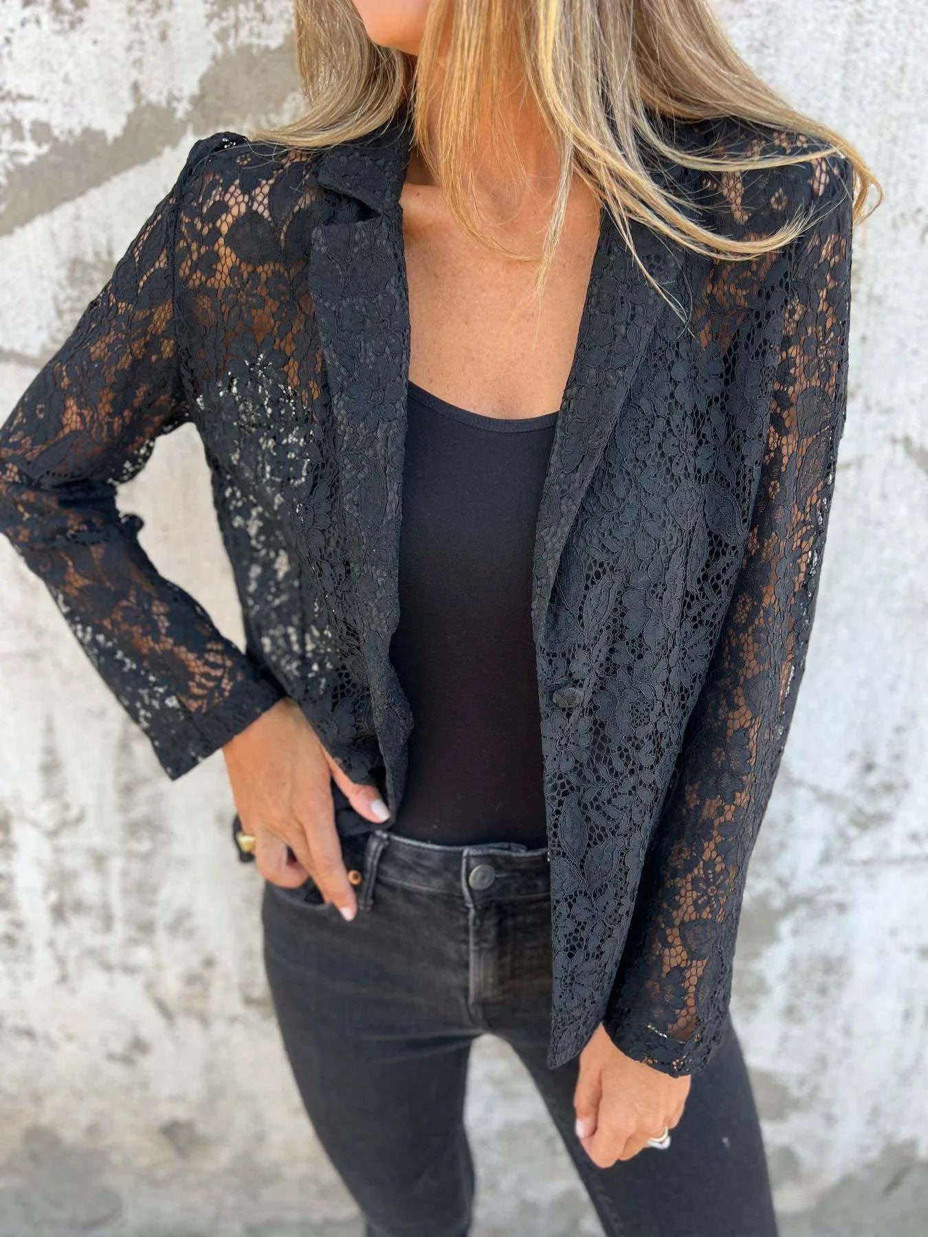 Plus Size Open Front Crochet Cardigan Jacket - EasyApparels