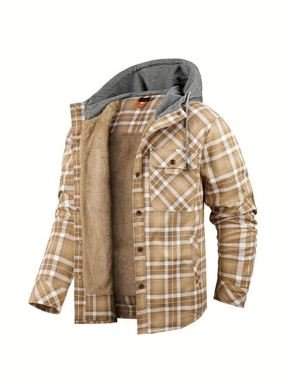 Plaid Hooded Winter Coat