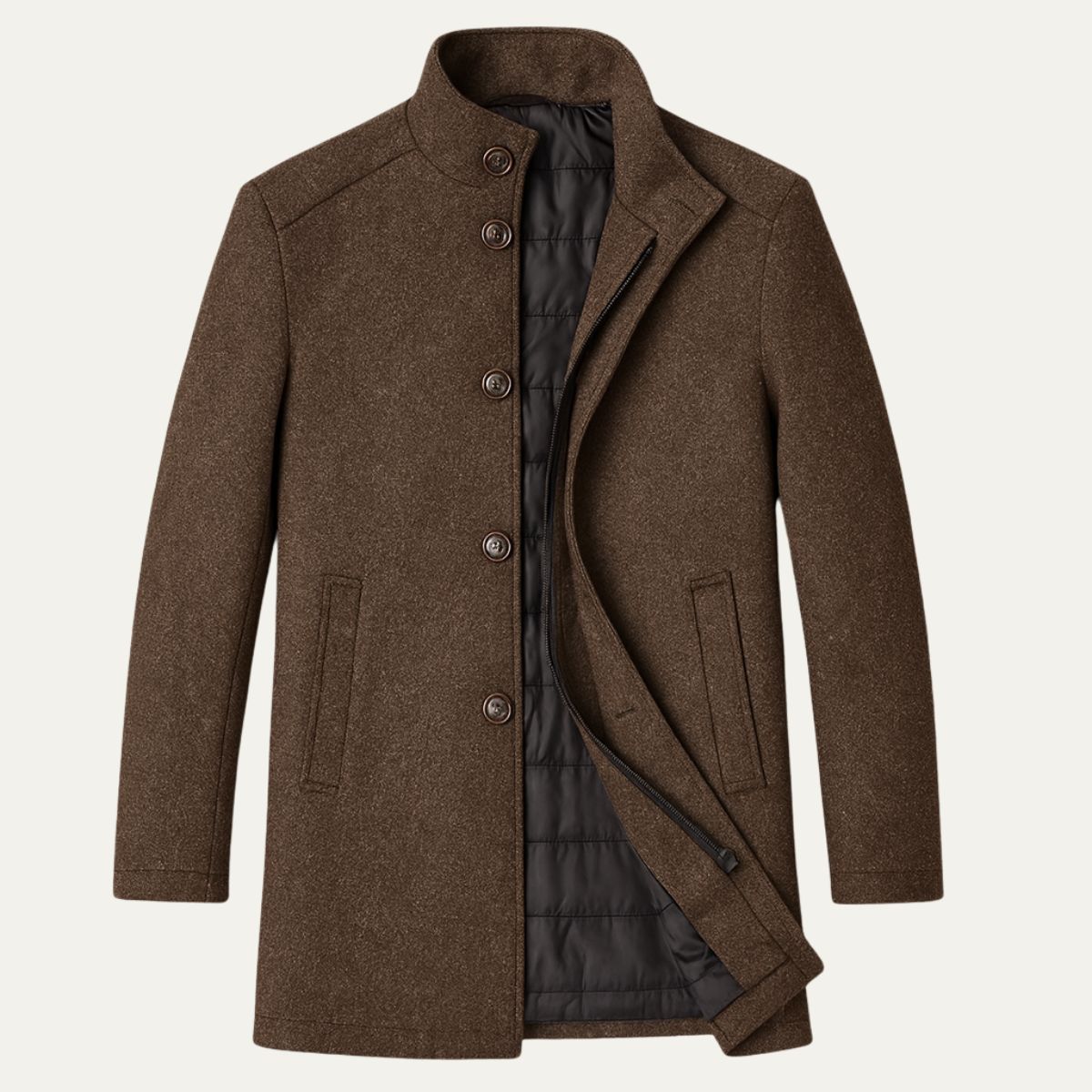 Warm Mens Classic Wool Winter Coat - Vossary