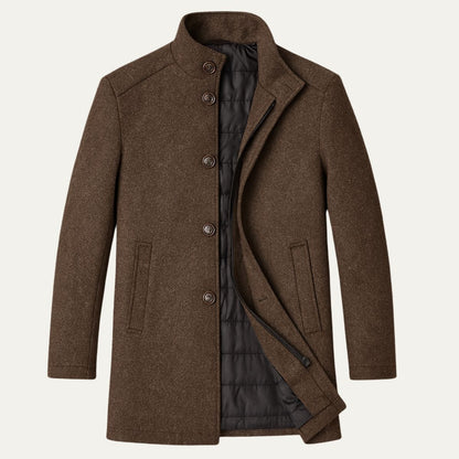 Warm Mens Classic Wool Winter Coat - Vossary