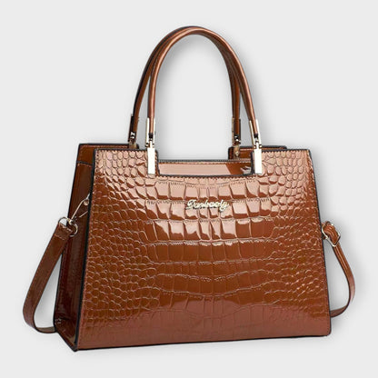 Shiny Alligator Print Tote Bag
