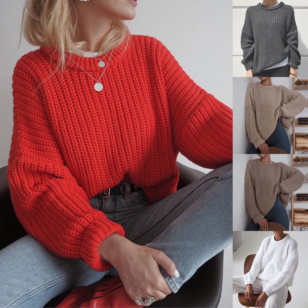 Comfy Women's Jumper - Relaxed Fit Cable Knit Sweater - Luxicro