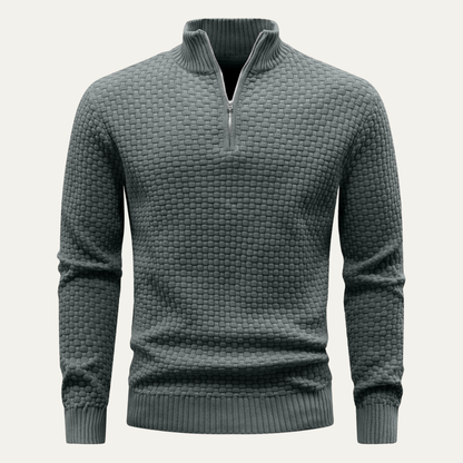 Stylish Men's Cozy Knit Half Zip Sweater