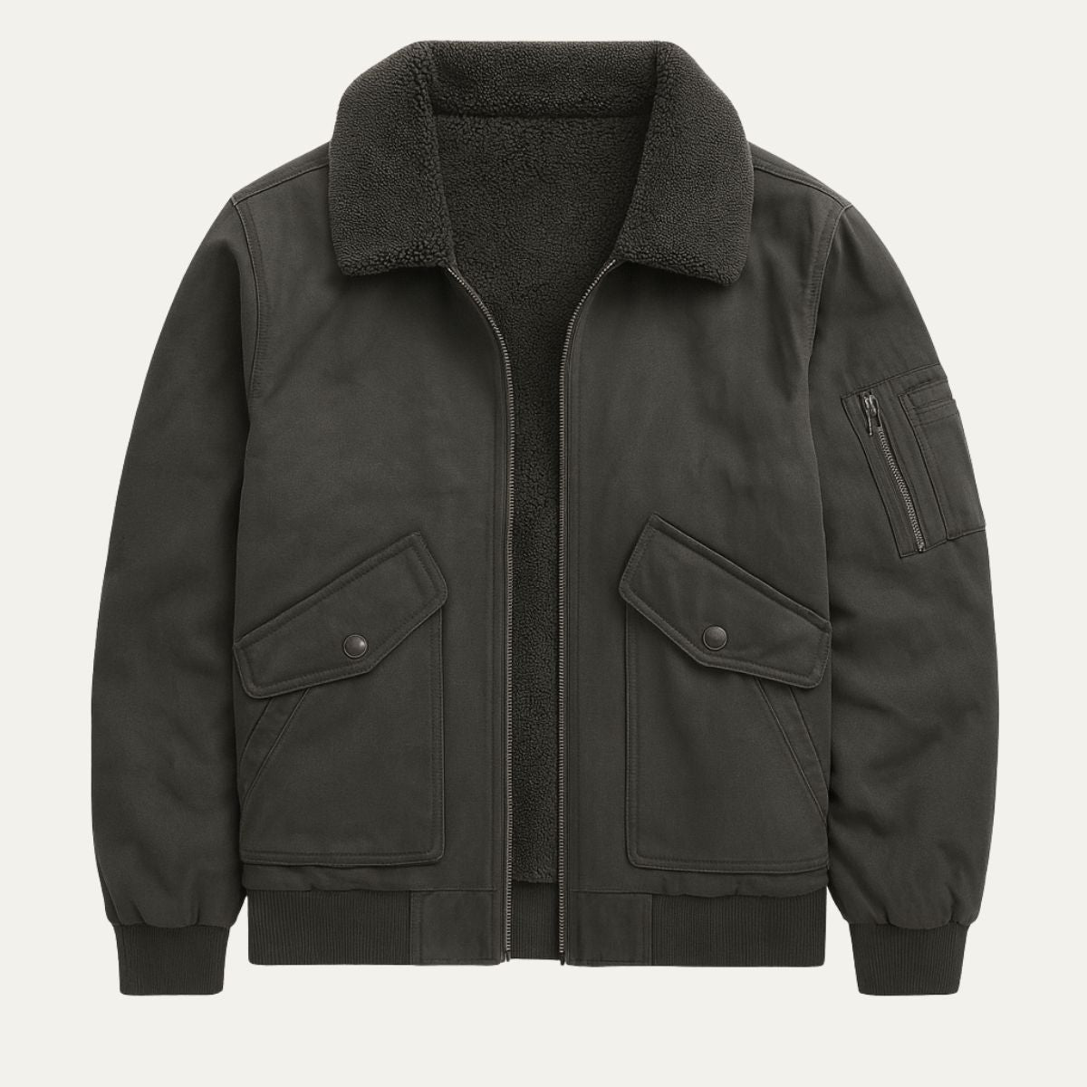 Warm Fleece Lined Mens Bomber Jacket