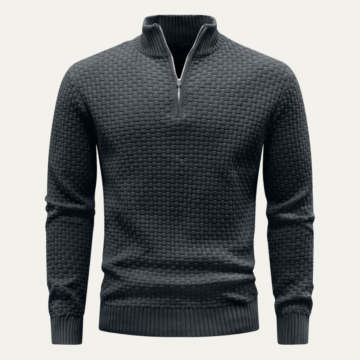 Stylish Men's Cozy Knit Half Zip Sweater - Vossary