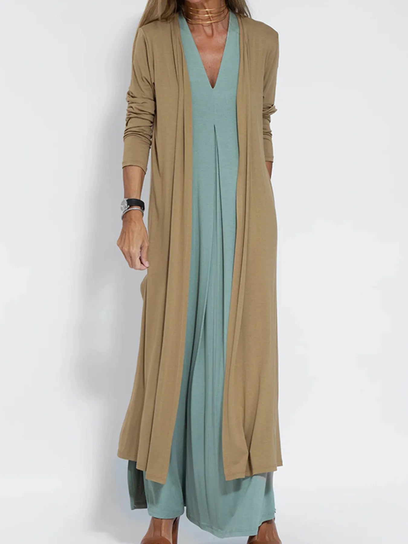 Oversized Open Front Long Cardigan for Women Plus Size