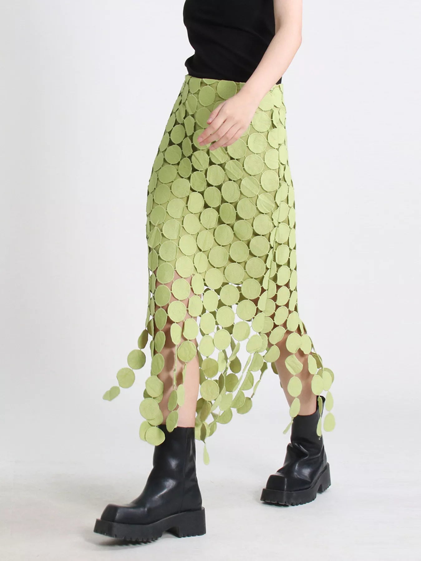 Trendy Mid Length Flared Skirt