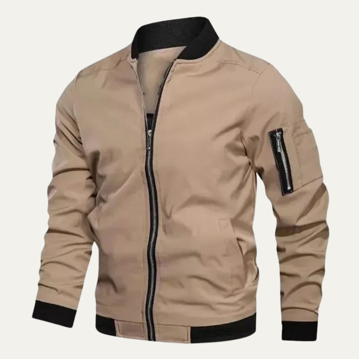 Relaxed Fit Men's Zipper Lightweight Bomber Jacket