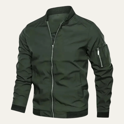 Relaxed Fit Men's Zipper Lightweight Bomber Jacket