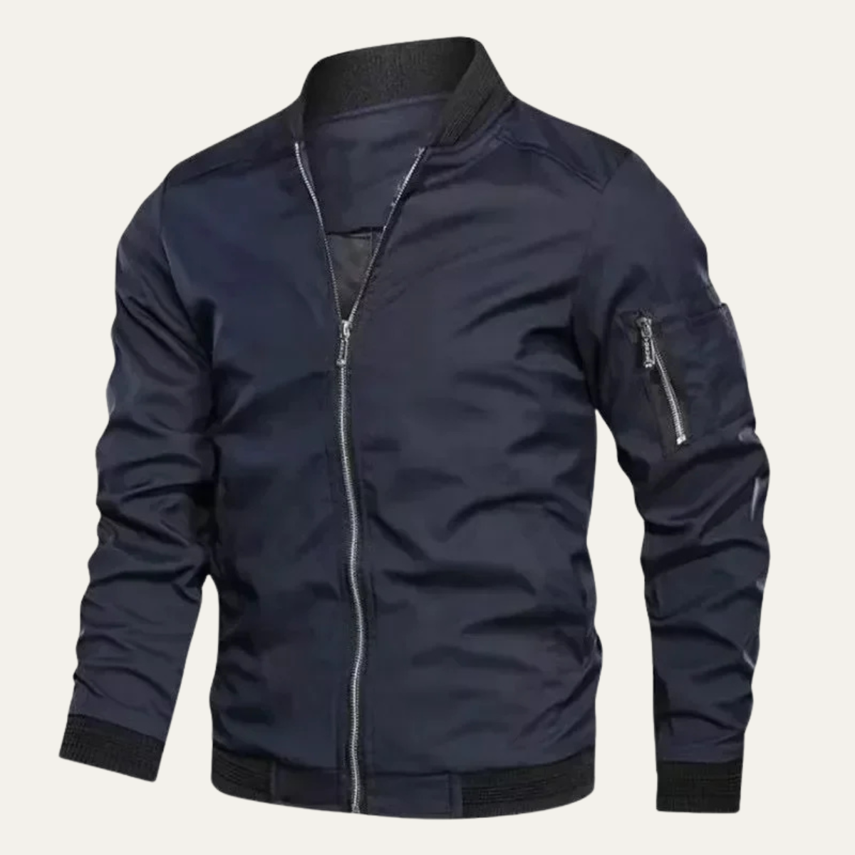 Relaxed Fit Men's Zipper Lightweight Bomber Jacket