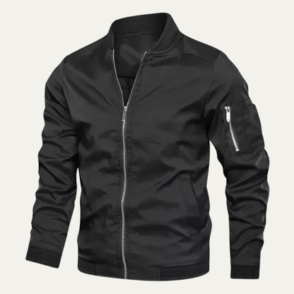 Relaxed Fit Men's Zipper Lightweight Bomber Jacket