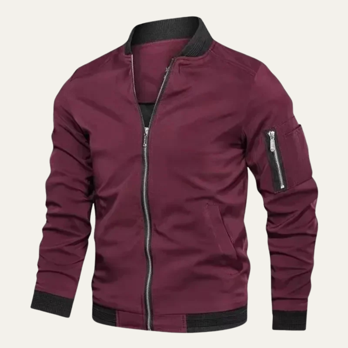 Relaxed Fit Men's Zipper Lightweight Bomber Jacket