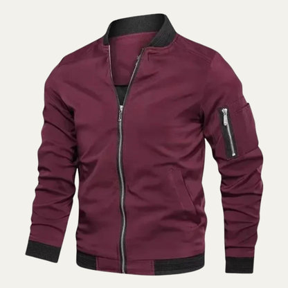Relaxed Fit Men's Zipper Lightweight Bomber Jacket