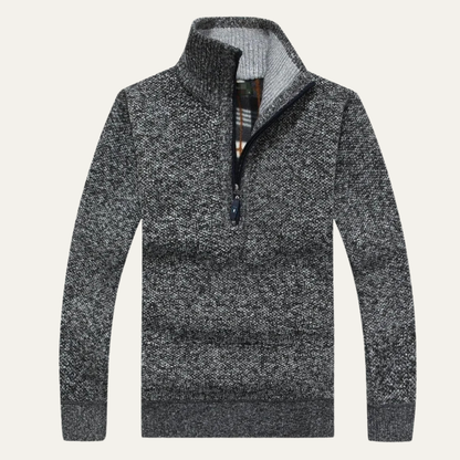 Warm Mens Fleece Half Zip Neck Sweater
