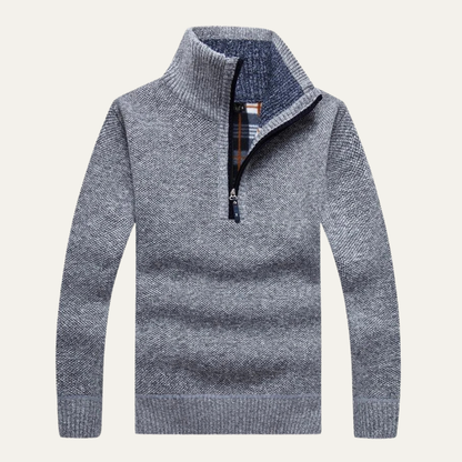 Warm Mens Fleece Half Zip Neck Sweater
