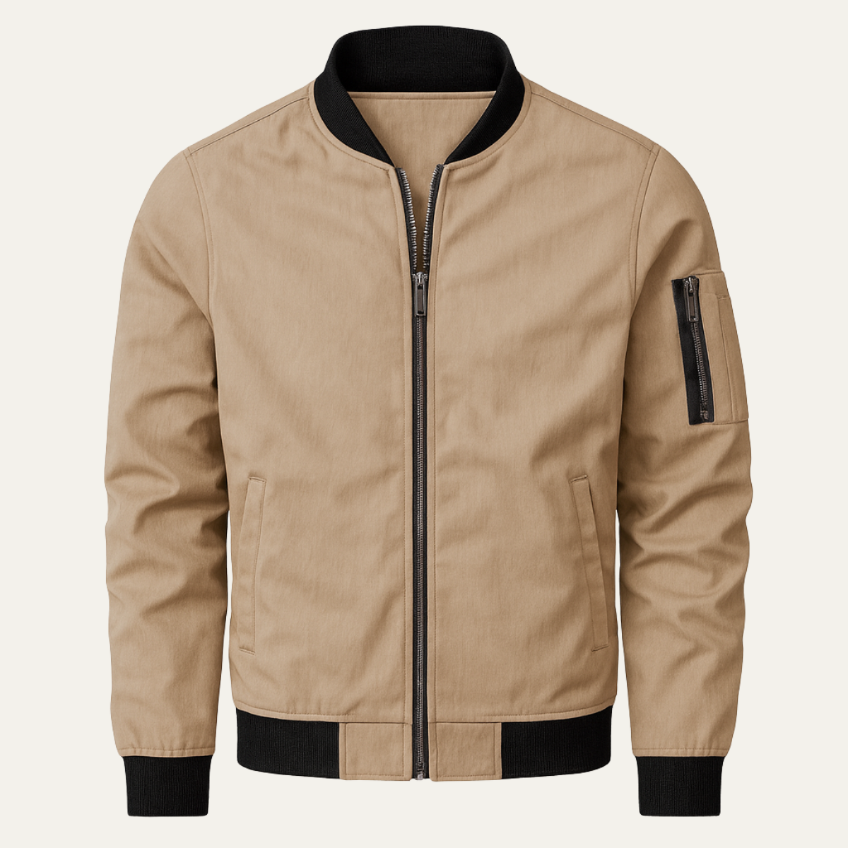 Relaxed Fit Men's Zipper Lightweight Bomber Jacket - Vossary