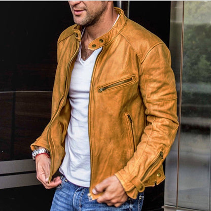 Stylish Waterproof Mens Leather Coat