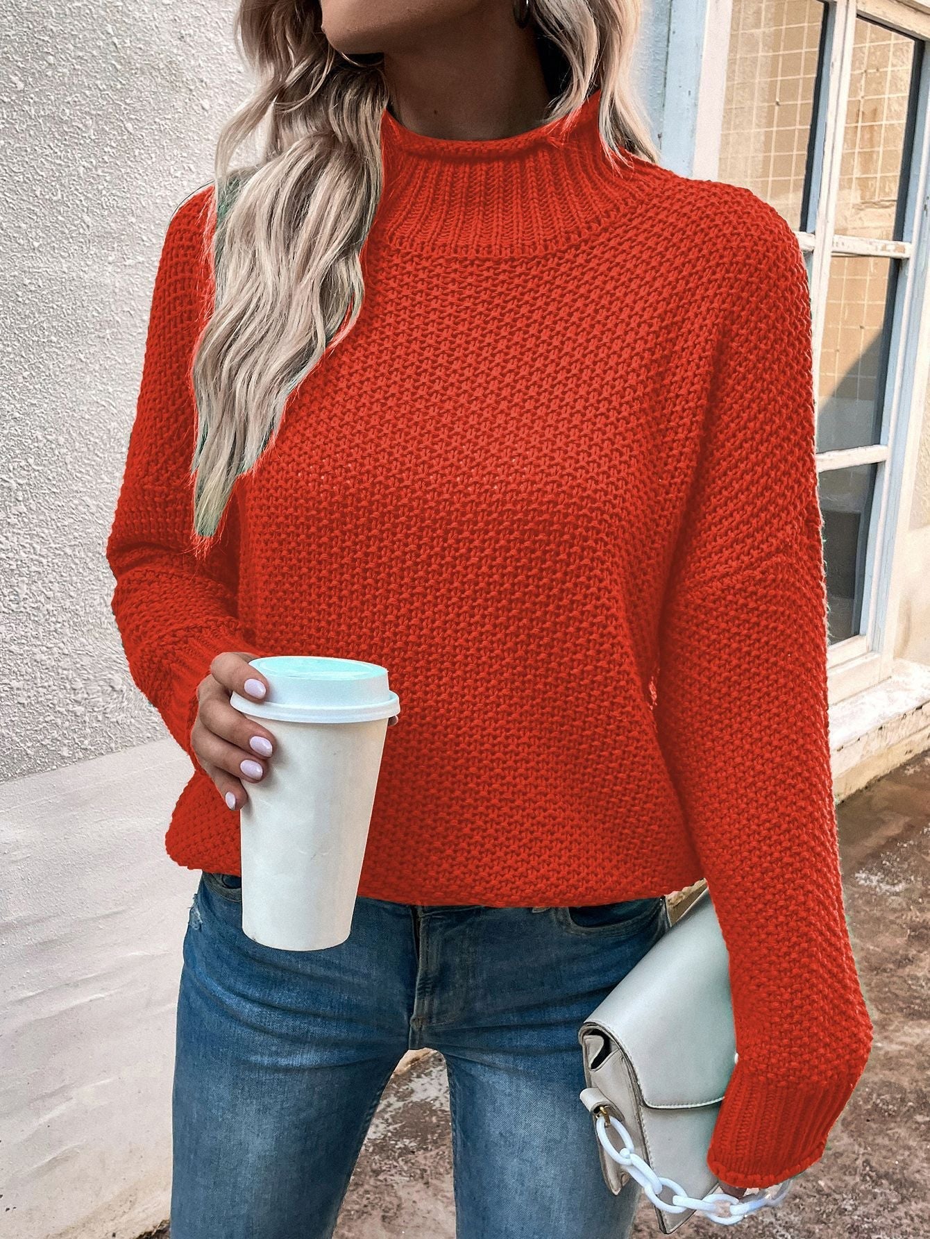 Cozy Women's Turtleneck Sweater - Soft Knit Winter Pullover