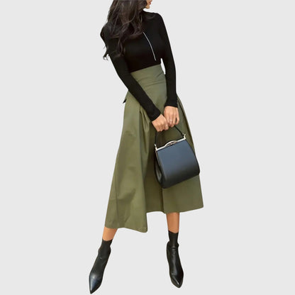 Elegant Mid Length Flowy Skirt - Vossary