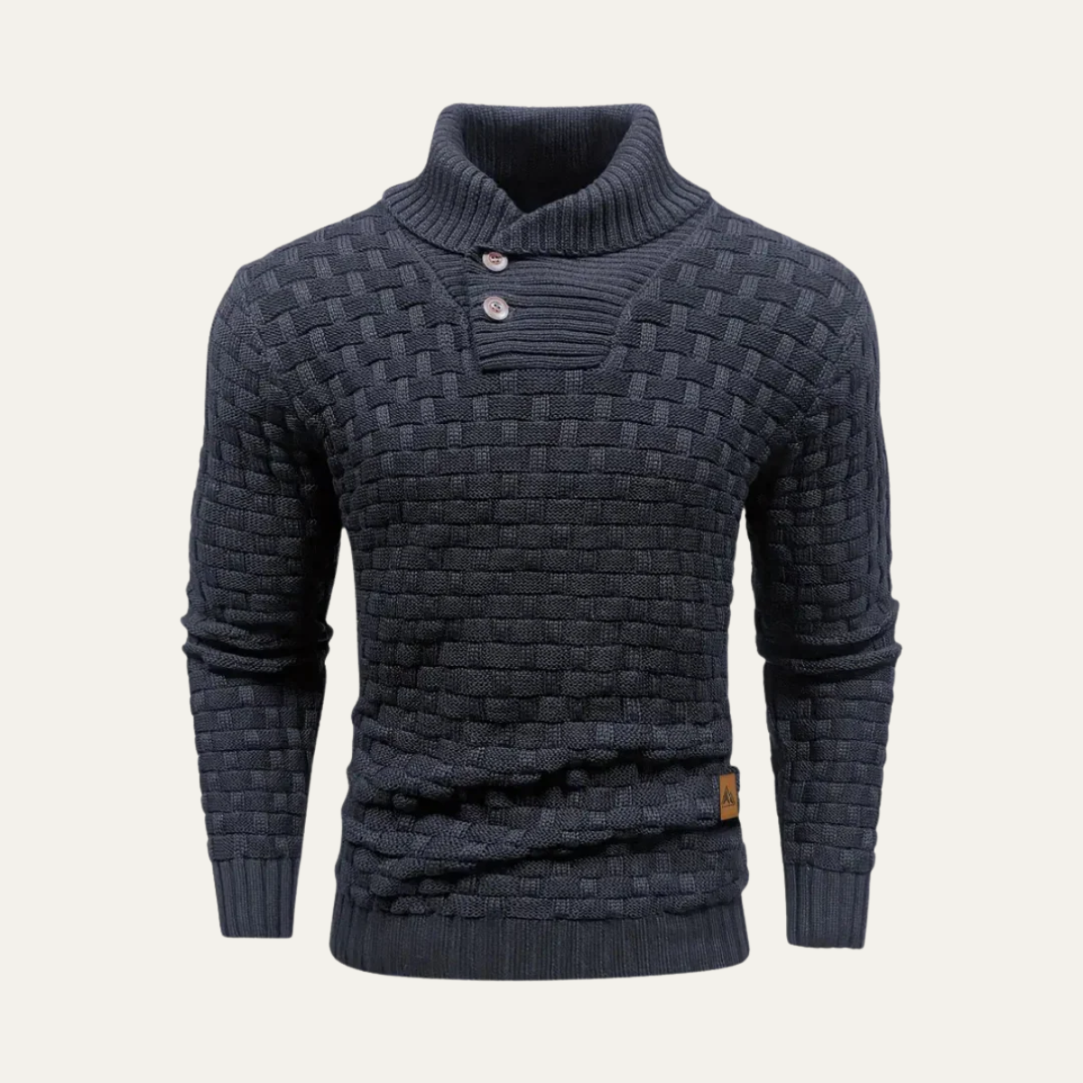 Cozy Button Front Mens Thick Knit Sweater