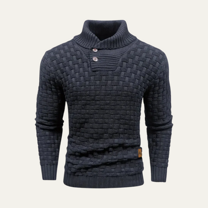 Cozy Button Front Mens Thick Knit Sweater