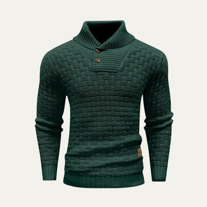 Cozy Button Front Mens Thick Knit Sweater