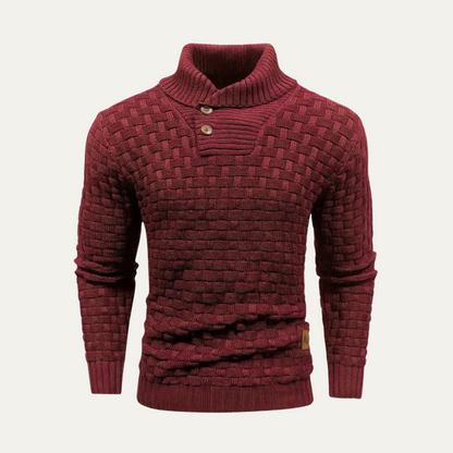 Cozy Button Front Mens Thick Knit Sweater