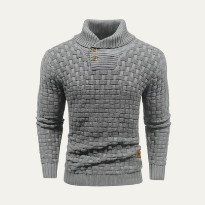 Cozy Button Front Mens Thick Knit Sweater