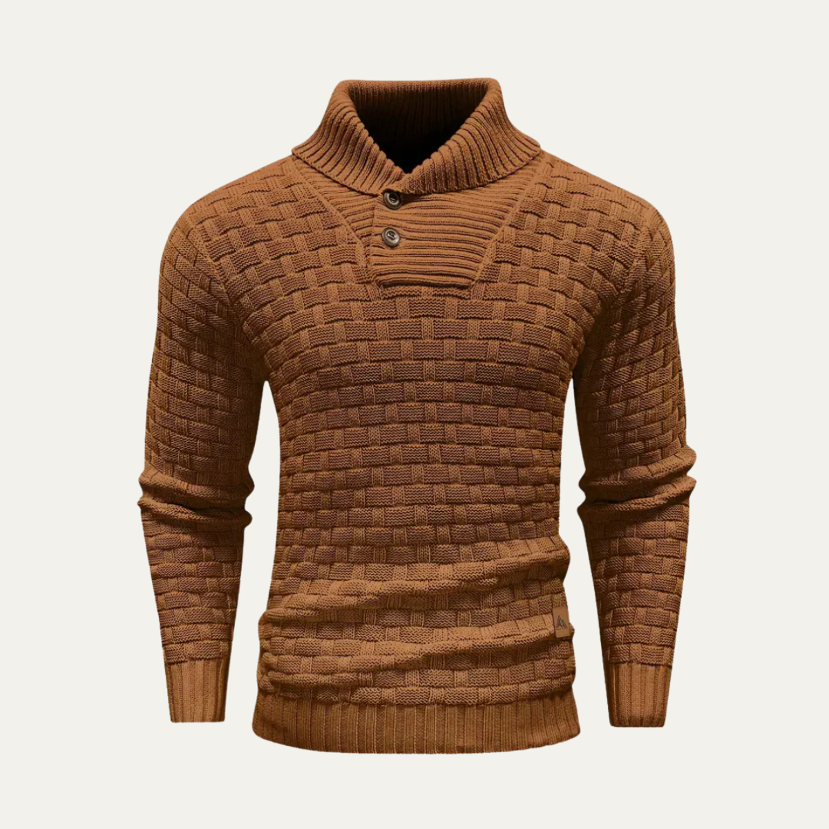 Cozy Button Front Mens Thick Knit Sweater