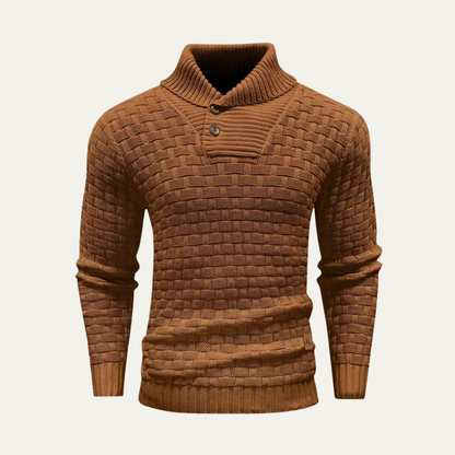 Cozy Button Front Mens Thick Knit Sweater