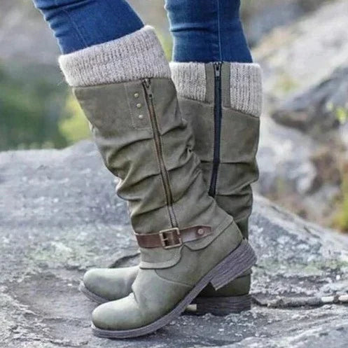 Soft Suede Women's Knee High Winter Boots - Luxicro