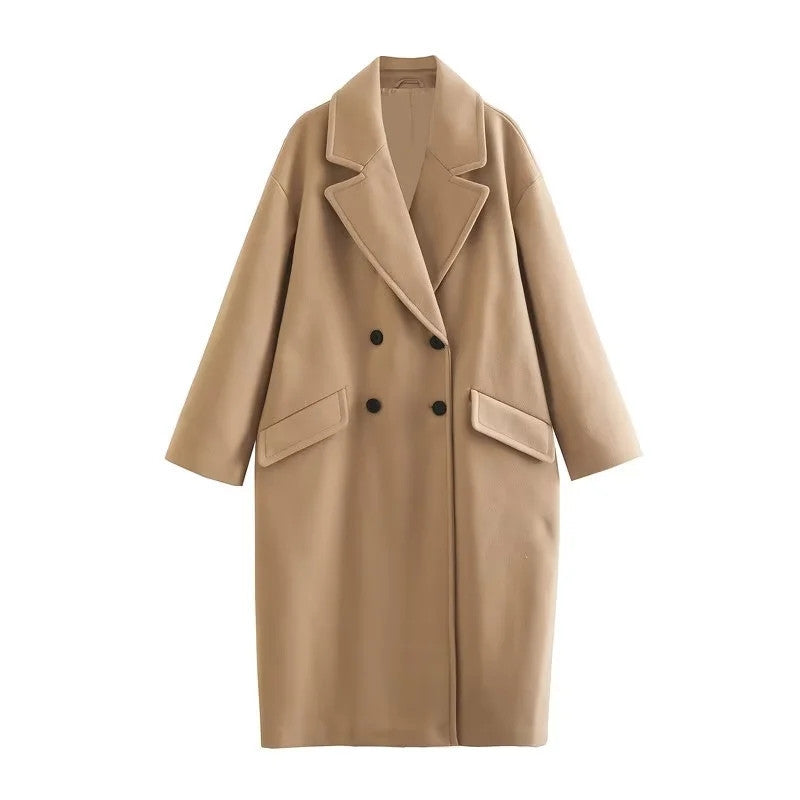Large Women's Double Breasted City Coat